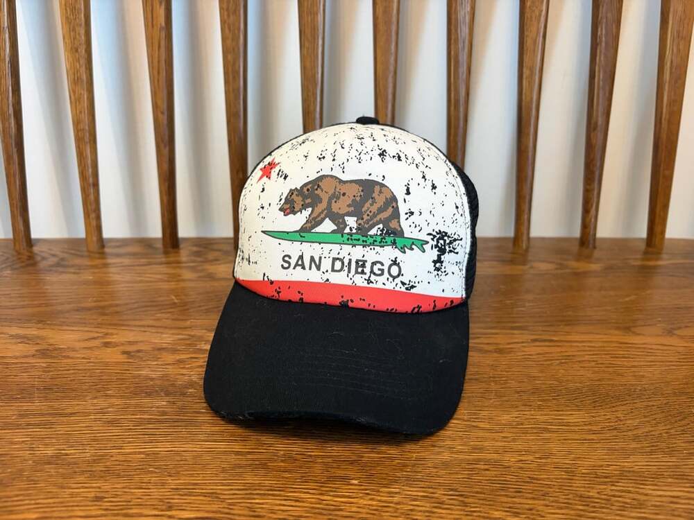 San Diego California Republic Bear Trucker Hat Snapback